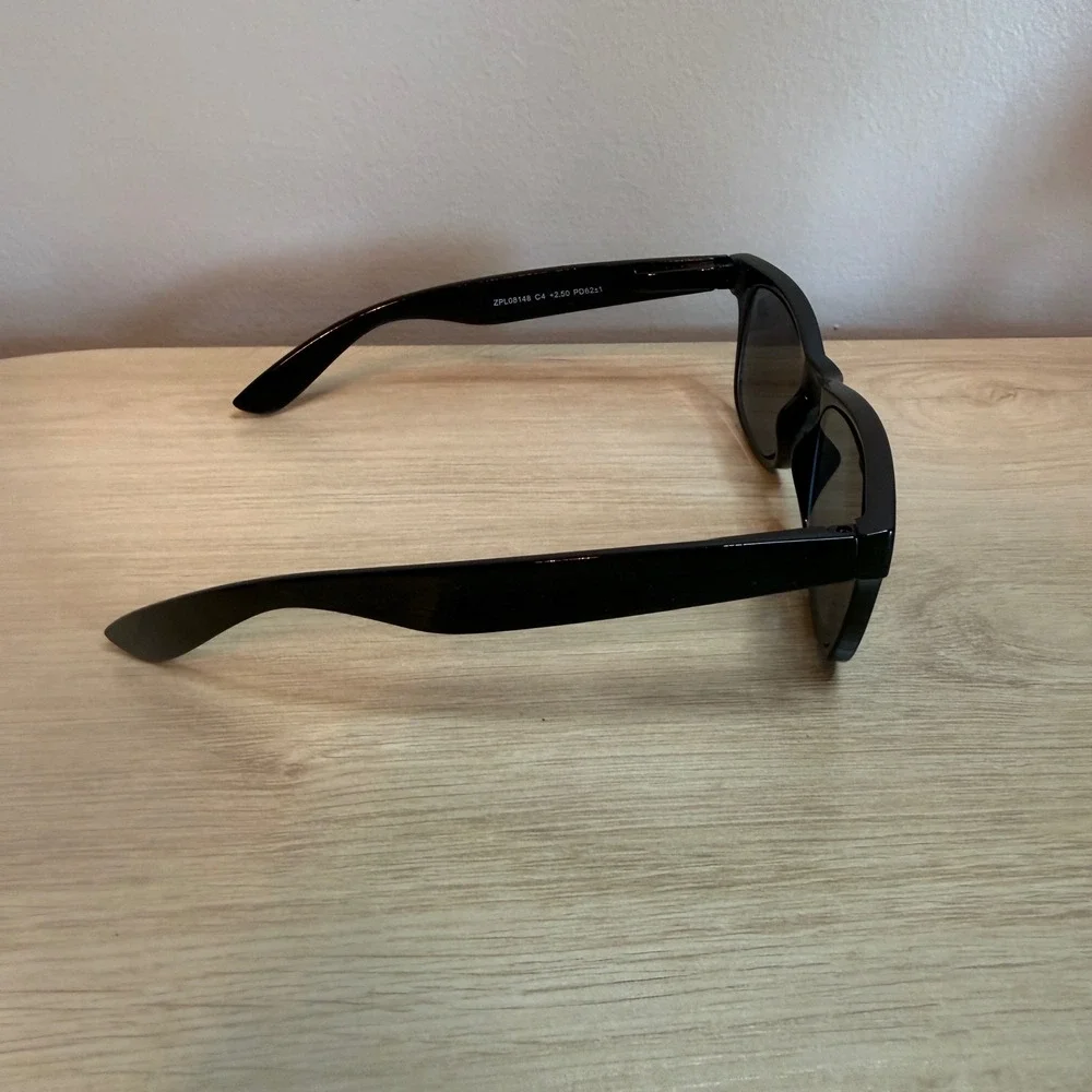 Zenni Optical Black Wayfarer Sun Readers Sunglasses +2.50 Magnification ZPL08148